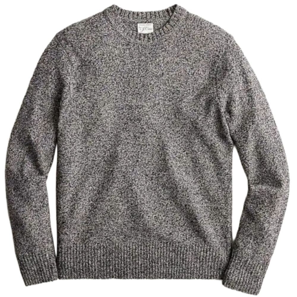 J. Crew Men's Rugged Marled Merino Wool Blend Crew Neck Sweater Size Medium